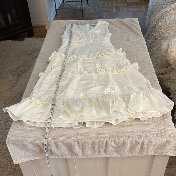 Antonio Melani gorgeous crisp white midi tiered dress - Picture 7 of 13